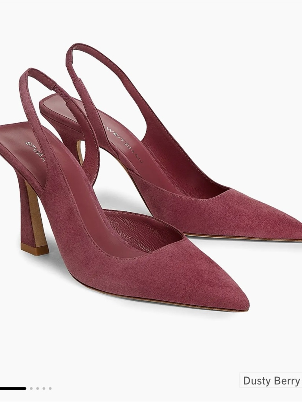 Stuart Weitzman Slingback Pumps in Dusty Berry Suede